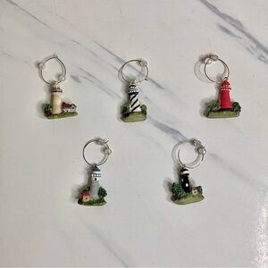 Lighthouse Wine Charms Set